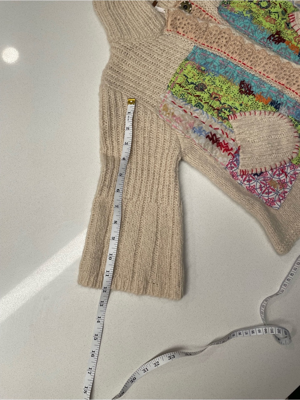 Vintage Free People Grandma Goes West Patchwork Knit Cardigan Sweater - Picture 11 of 14
